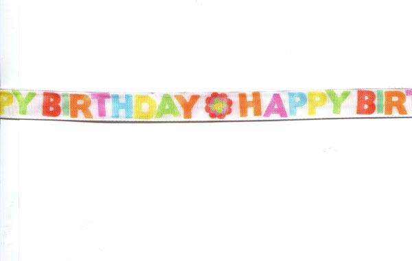 15MM HAPPY BIRTHDAY RIBBON - 20MTS