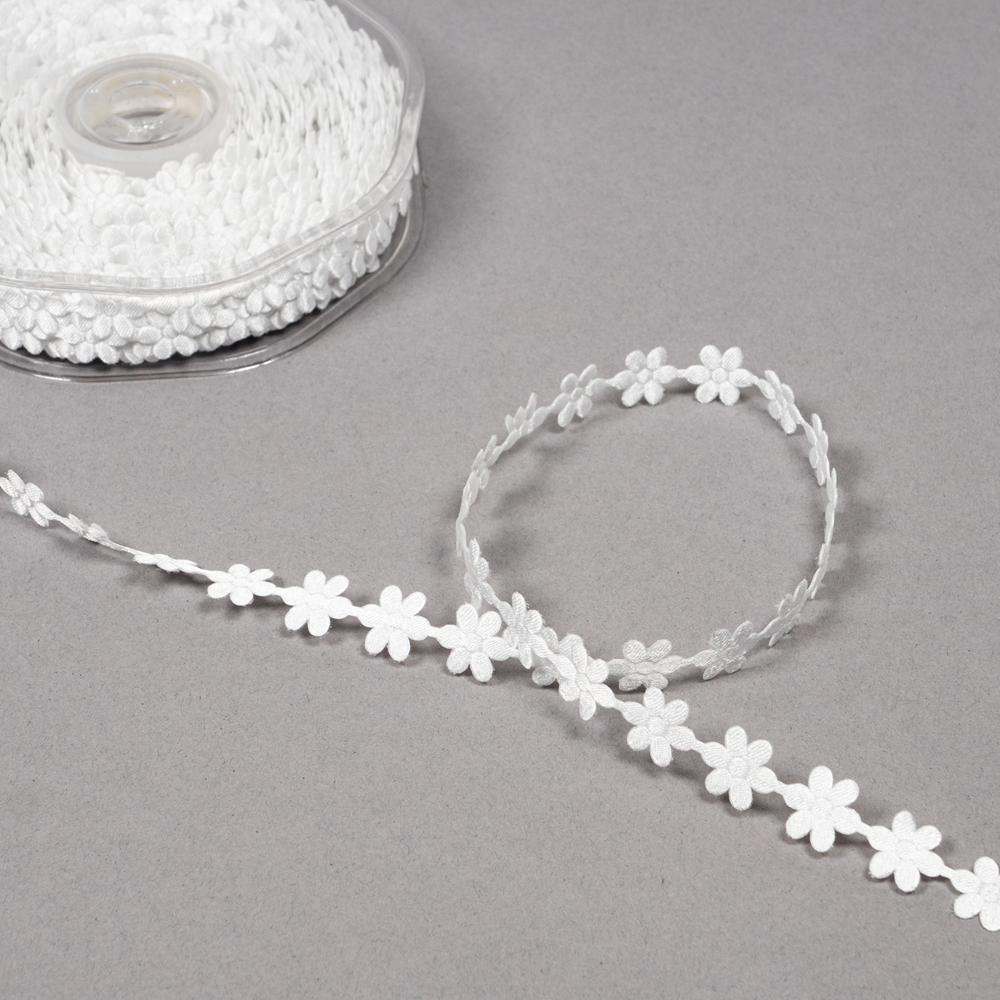 10MM SMALL DAISY RIBBON - 15MTS 201 White