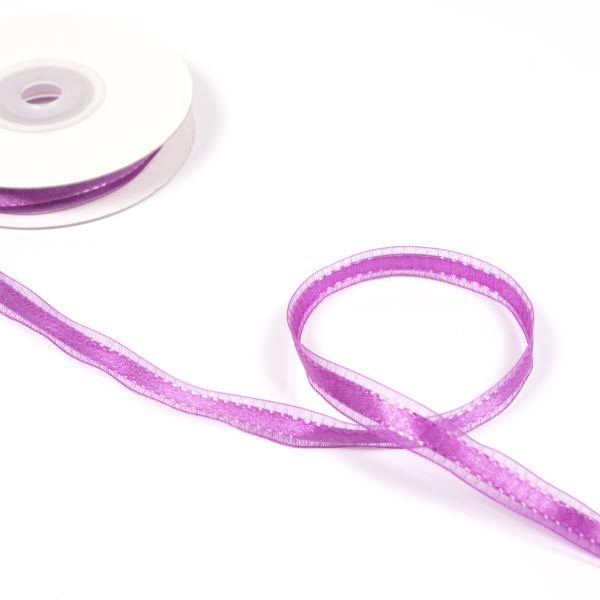 10MM ORGANZA WITH SATIN CENTRE RIBBON 3331 Purple