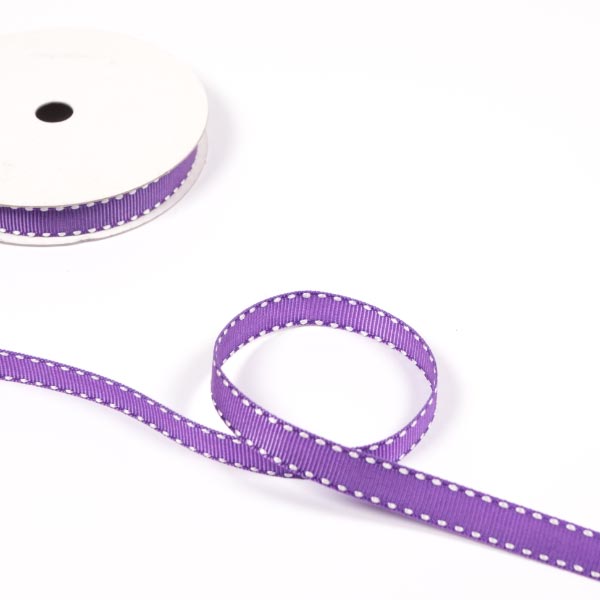 10MM GROSGRAIN WITH STITCH EDGE 3730 Purple