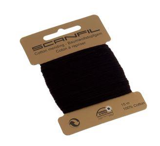 SCANFIL MENDING COTTON 15M X 10 CARDS 3 Black