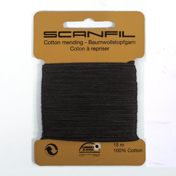 SCANFIL MENDING COTTON 15M X 10 CARDS 113 Brown