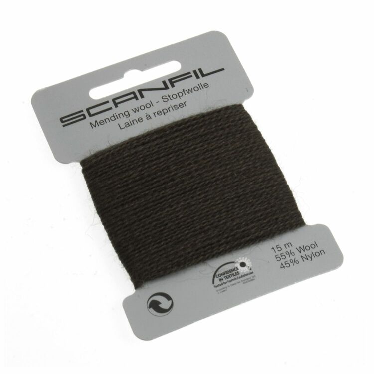 SCANFIL MENDING WOOL 15M X 10 CARDS 12 Bottle Green