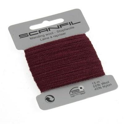 SCANFIL MENDING WOOL 15M X 10 CARDS 72 Burgundy