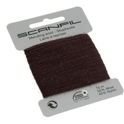 SCANFIL MENDING WOOL 15M X 10 CARDS 81 Dark Chocolate