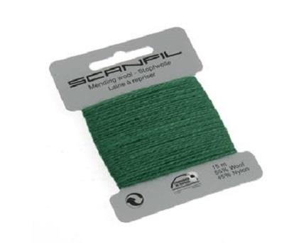 SCANFIL MENDING WOOL 15M X 10 CARDS 89 Green Grass