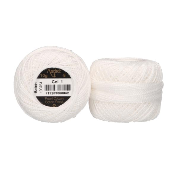 ANCHOR PEARL COTTON TKT 8 10 X 10G BALLS 1