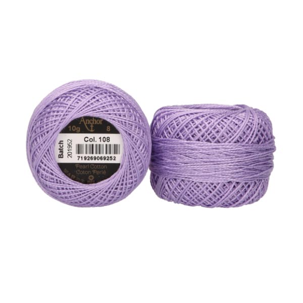 ANCHOR PEARL COTTON TKT 8 10 X 10G BALLS 108