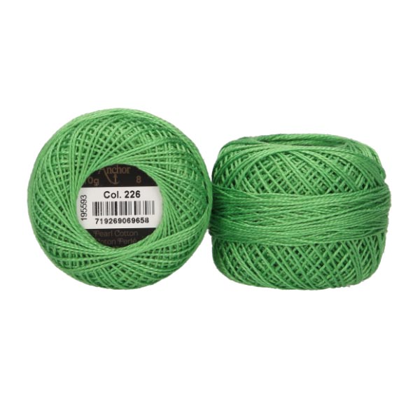 ANCHOR PEARL COTTON TKT 8 10 X 10G BALLS 226