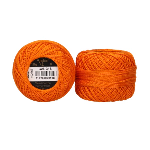 ANCHOR PEARL COTTON TKT 8 10 X 10G BALLS 316