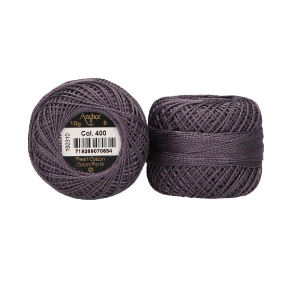 ANCHOR PEARL COTTON TKT 8 10 X 10G BALLS 400