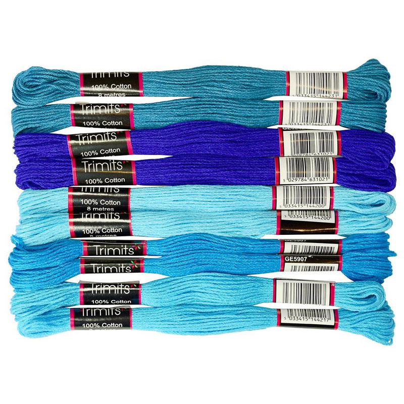 EMB COTTON 10 SKEINS BLUES