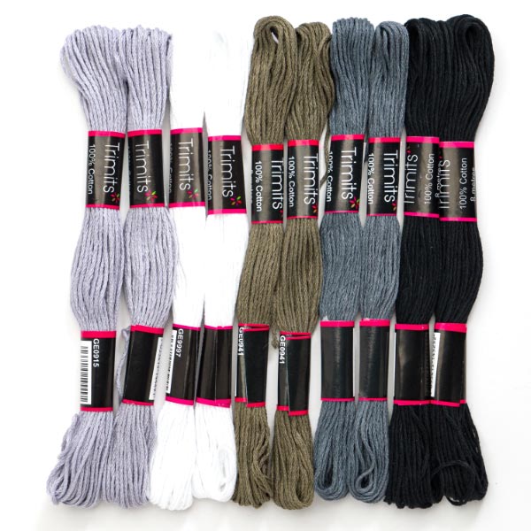 EMB COTTON 10 SKEINS GREYS