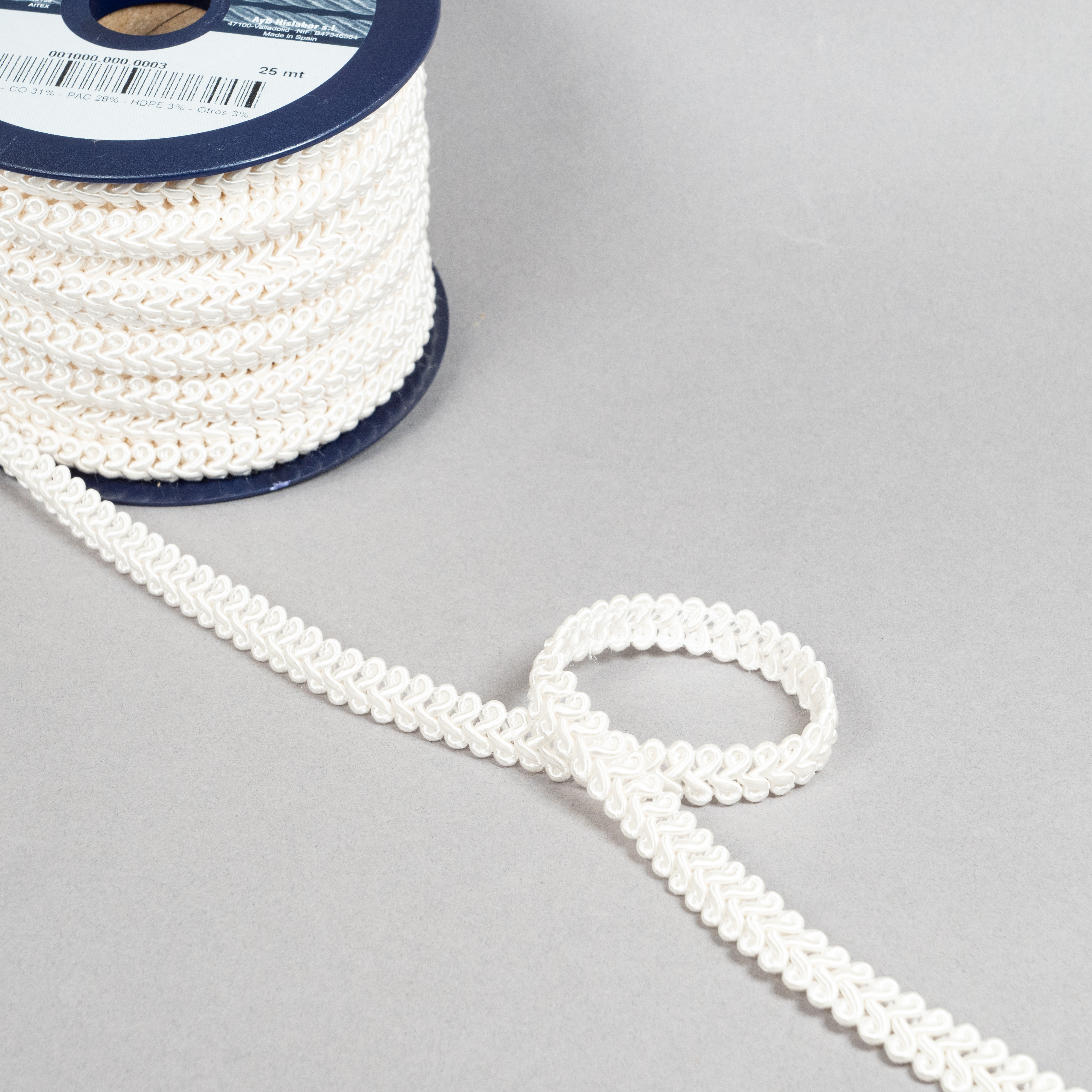 12MM FURNISHING BRAID 25M 3 Ivory