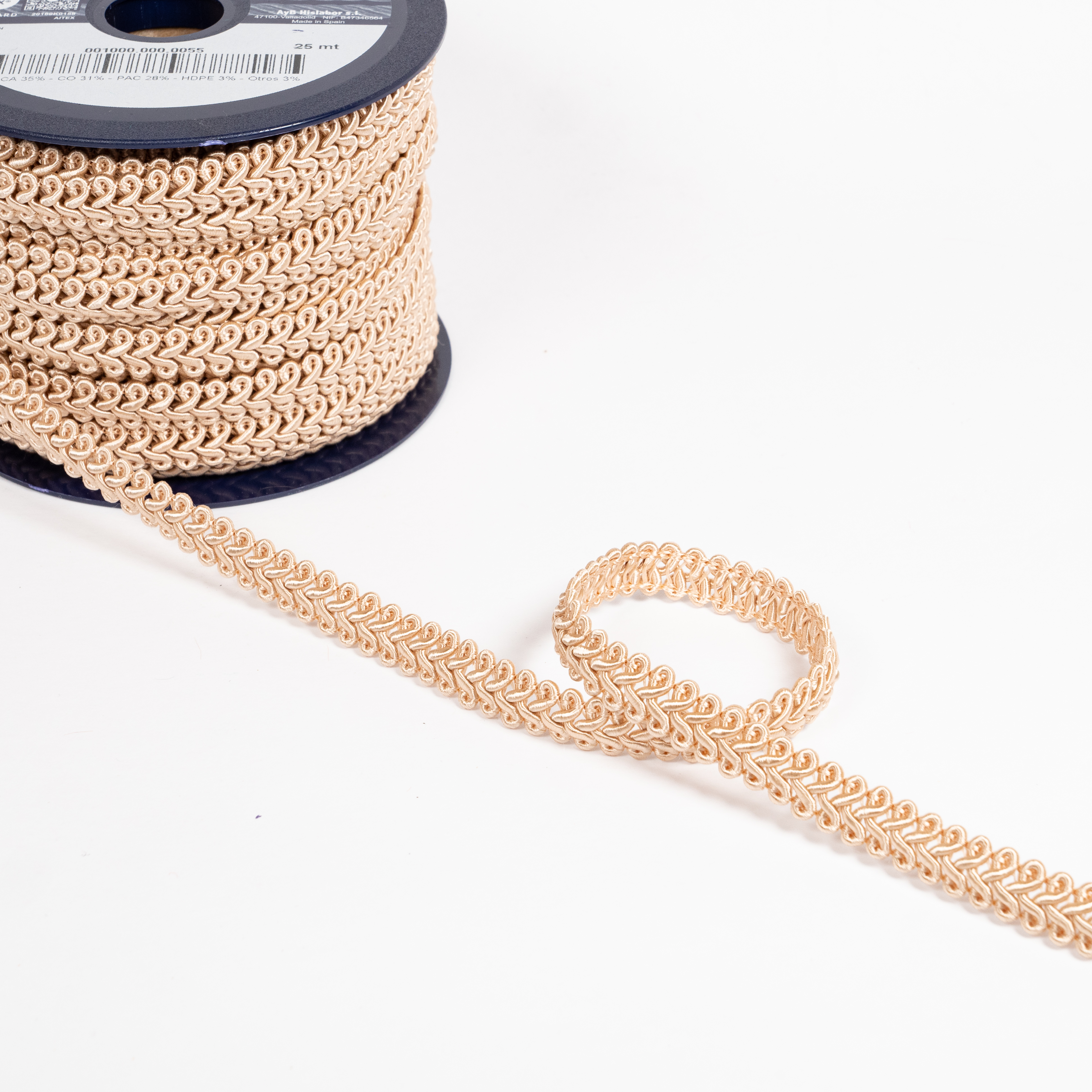 12MM FURNISHING BRAID 25M 55 Beige