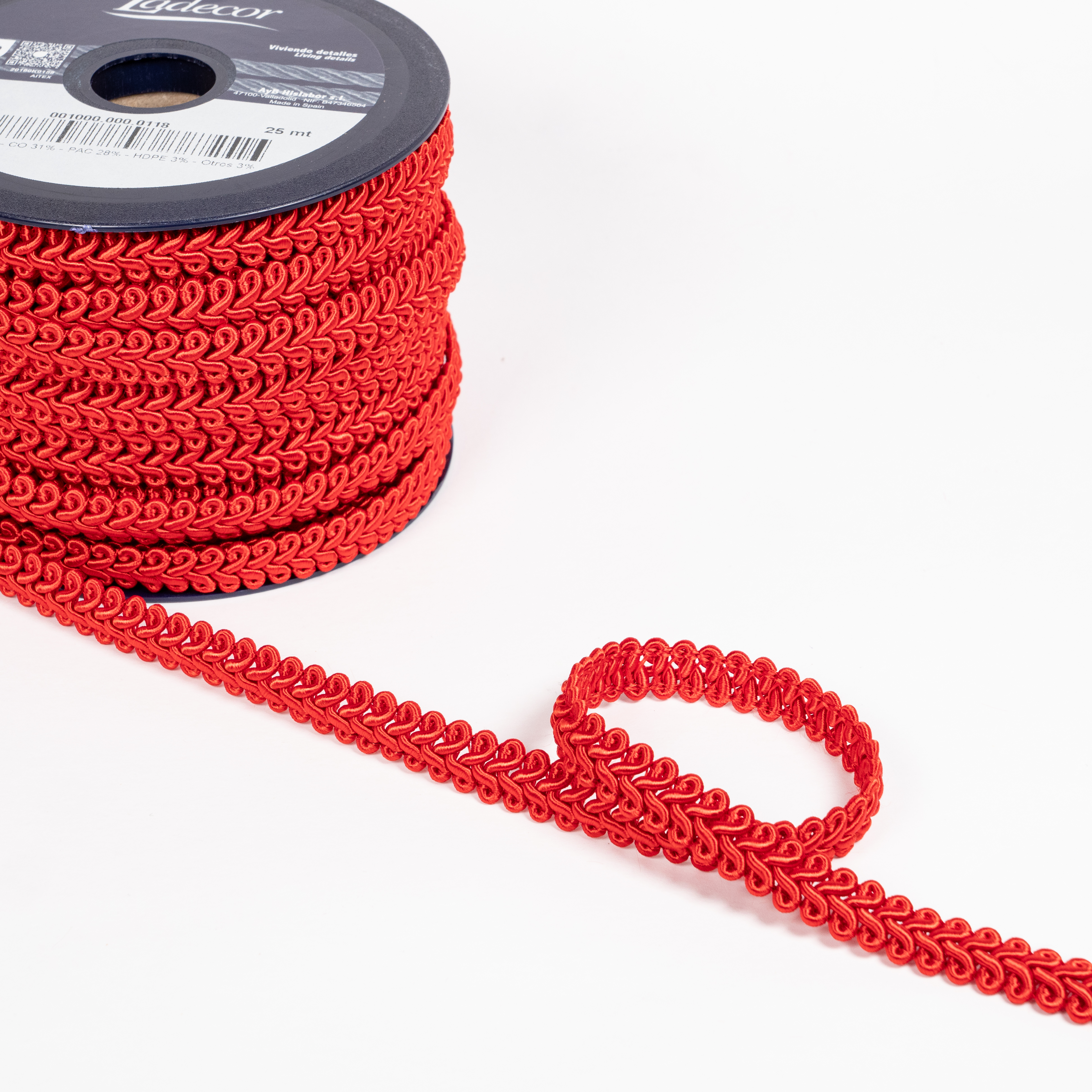 12MM FURNISHING BRAID 25M 118 Red