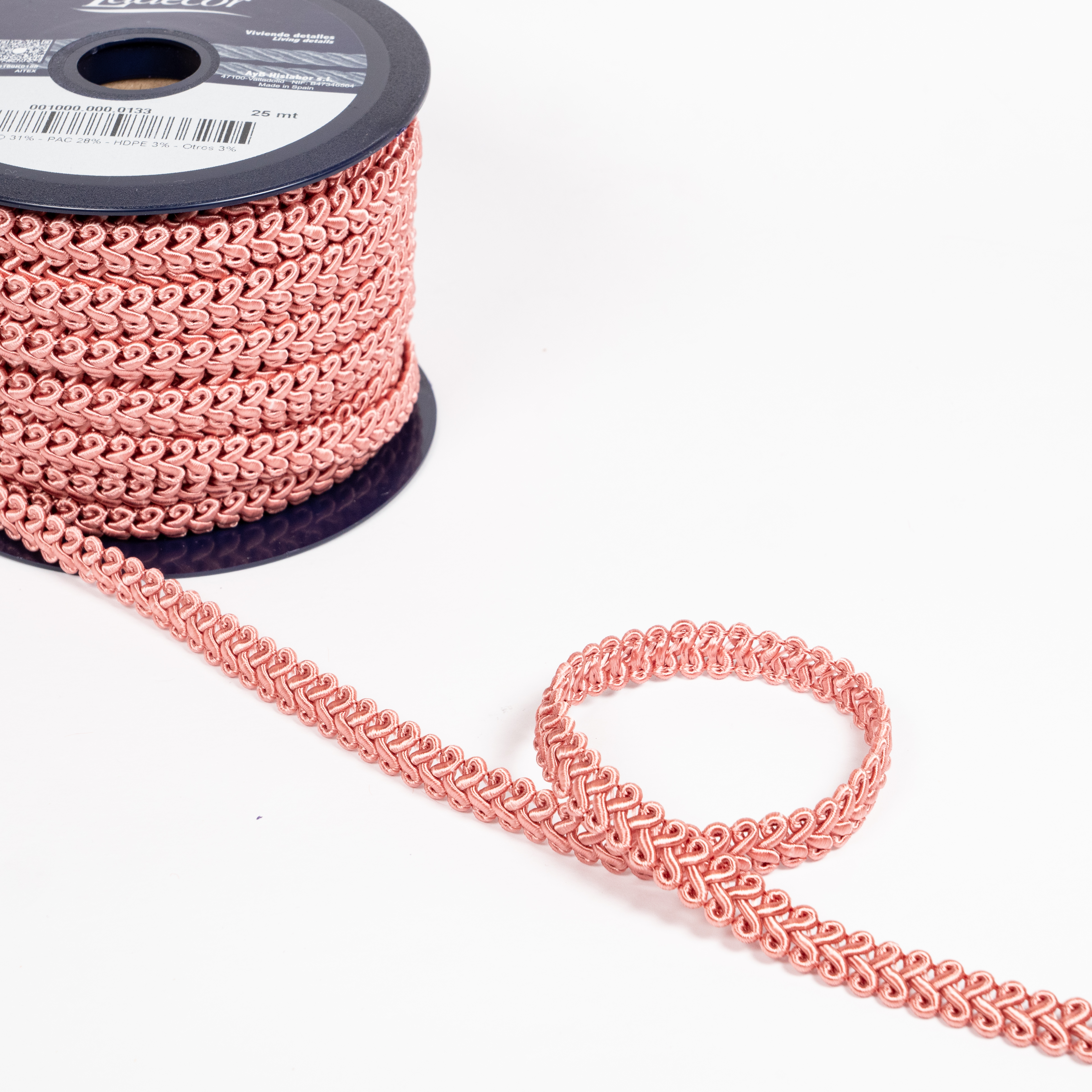 12MM FURNISHING BRAID 25M 133 Pink
