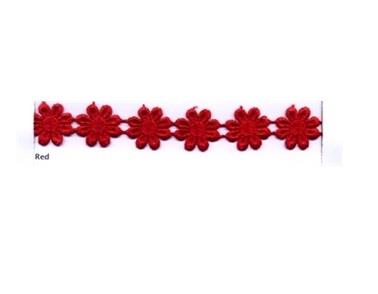 25MM DAISY TRIM CARD OF 27.4M RED