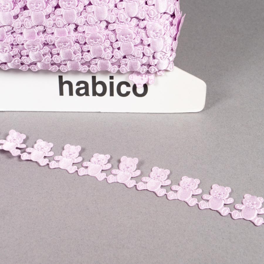 SATIN TEDDY BEAR TRIMMING 25M LILAC