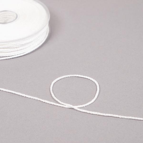 1MM METALISED CORD  - 50M 1 White