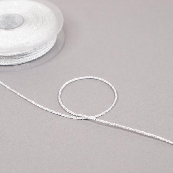 1MM METALISED CORD  - 50M 101 Silver