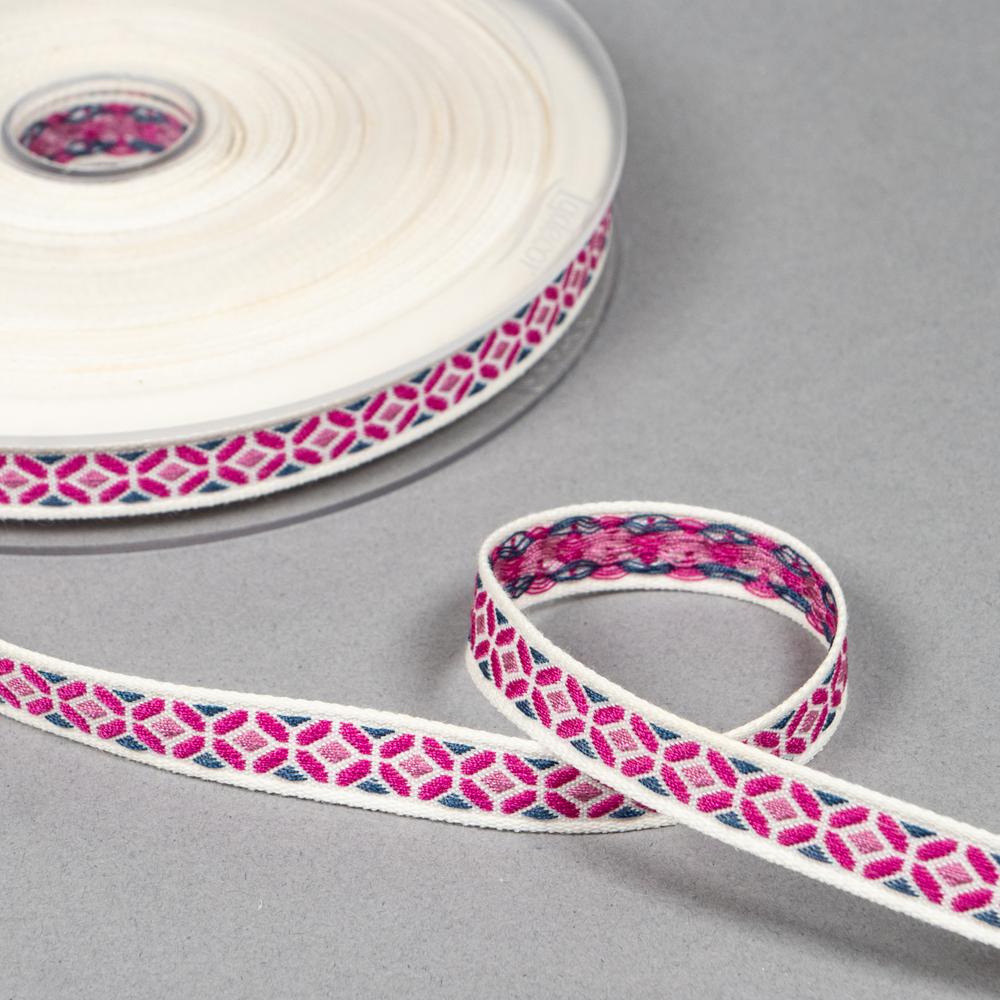 10MM RHOMBUS WOVEN TAPE 25M FUCHSIA 7