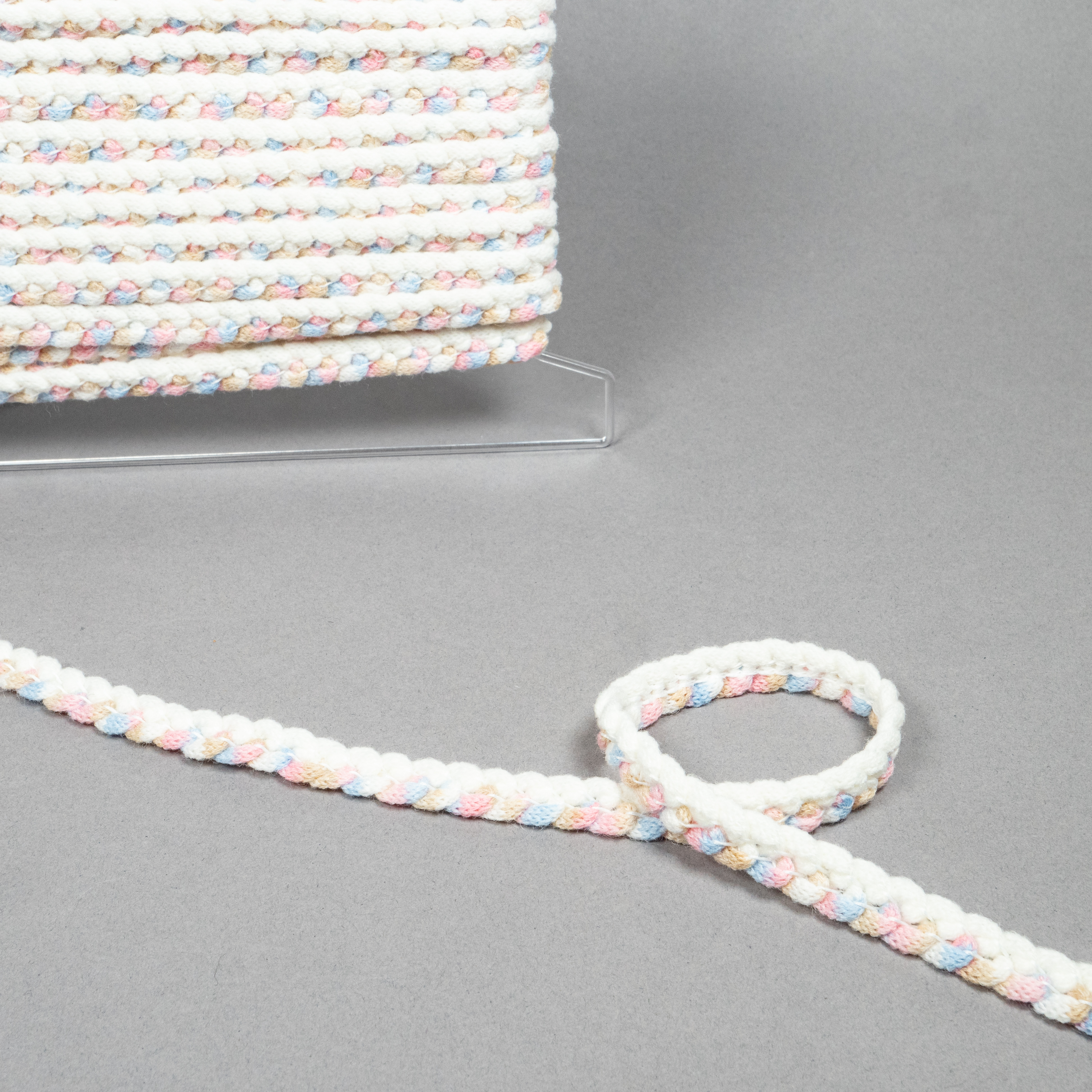 10MM KNITTED TRIM 20M PINK MIX 02