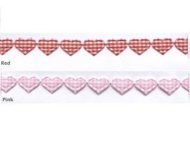 SMALL GINGHAM HEART TRIM 15M 150CZK