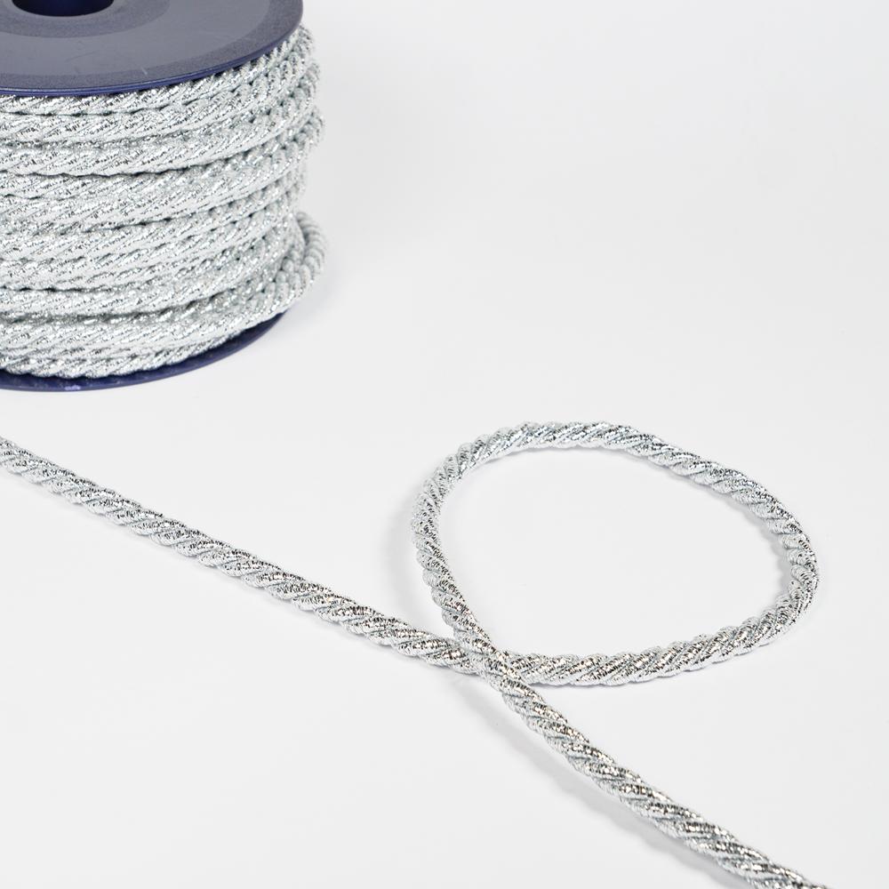 6MM METALLIC CORD 25M SILVER 402