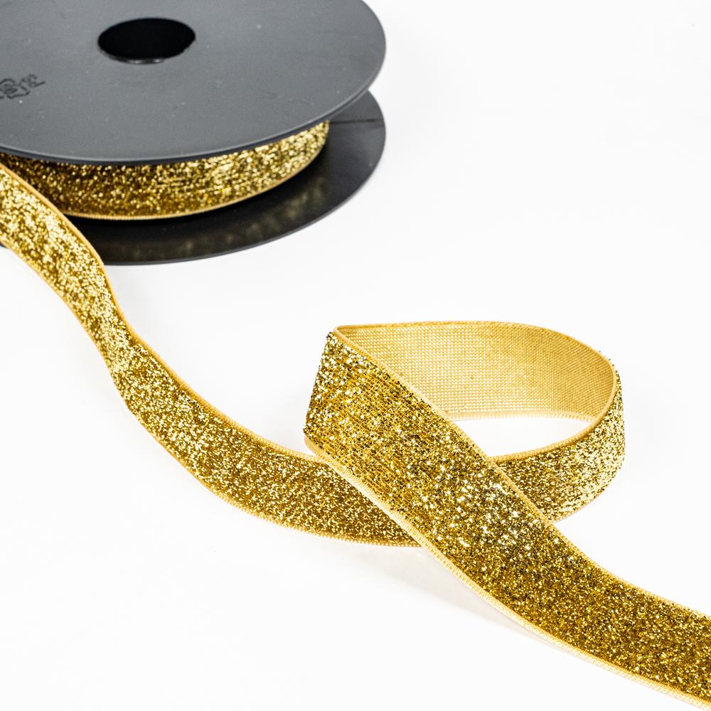 25MM GLITTER BAND 25 GOLD 10M 25 GOLD