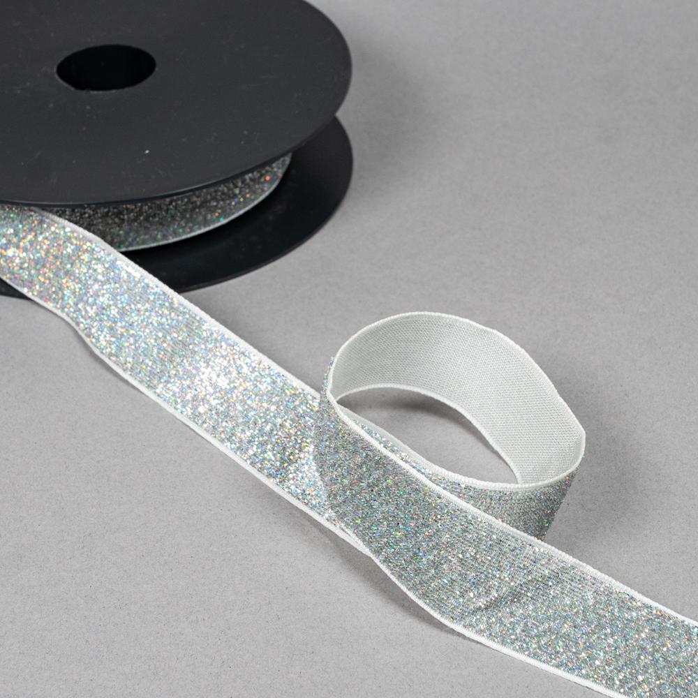 25MM GLITTER BAND 30 SILVER 10M 30 SILVER