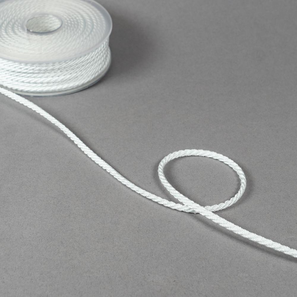 4MM RAYON SILK CREPE CORD 20M WHITE 1