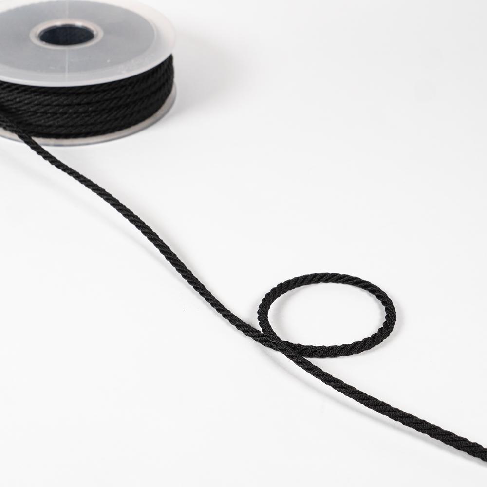 4MM RAYON SILK CREPE CORD 20M BLACK 2