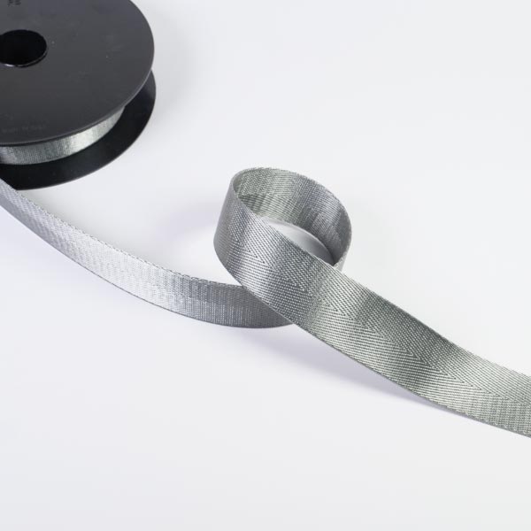 3CM SHINY HERRINGBONE WEBBING 10M 11 Light Grey