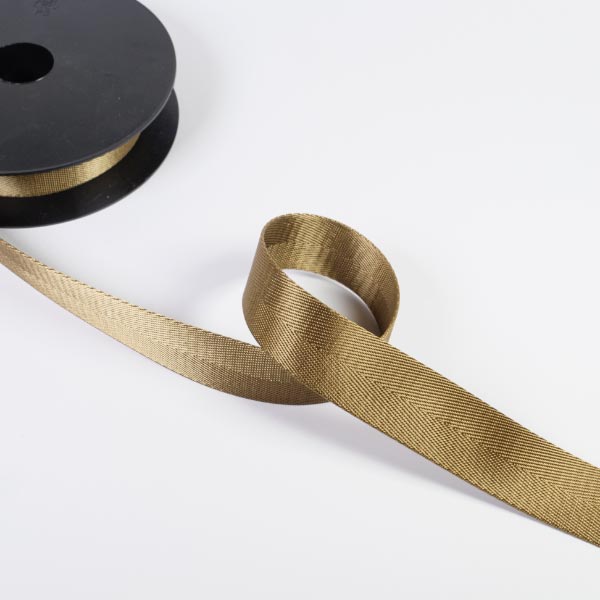 3CM SHINY HERRINGBONE WEBBING 10M 13 Bronze
