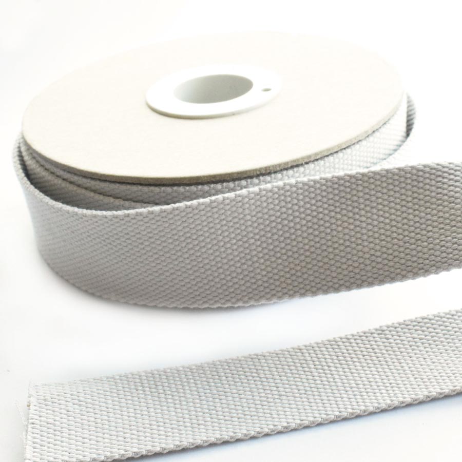 30MM COTTON WEBBING 10M SILVER 2