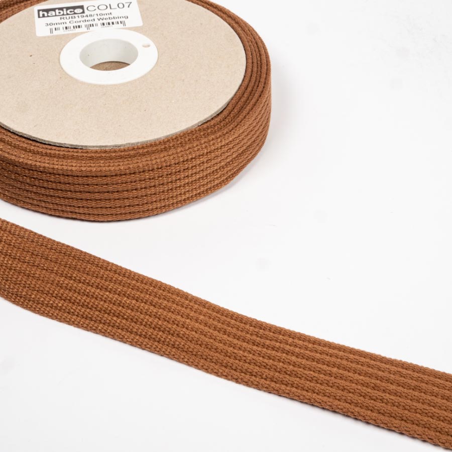 30MM CORDED WEBBING TOFFEE 7