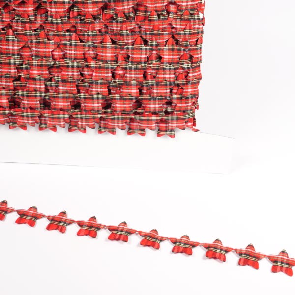 25MM PADDED TARTAN STAR TRIM 20M