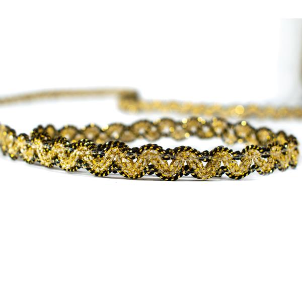 10MM METALLIC GIMP BRAID - 25MTS Black/Gold