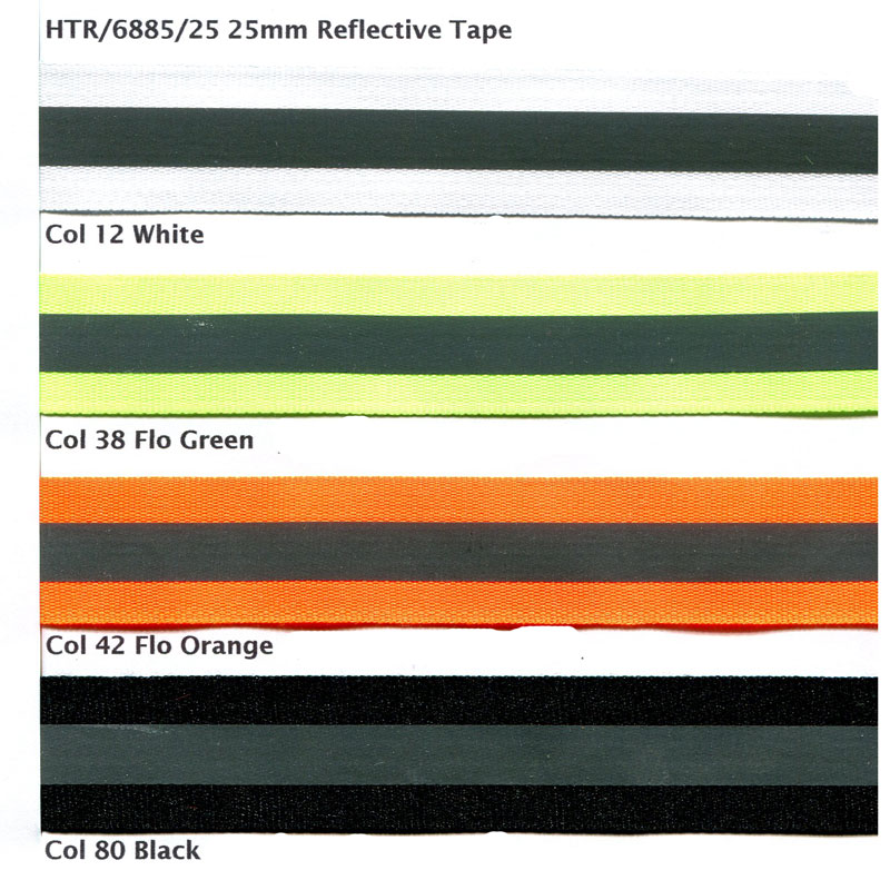 REFLECTIVE RIBBON 25MM BLACK 25M 80
