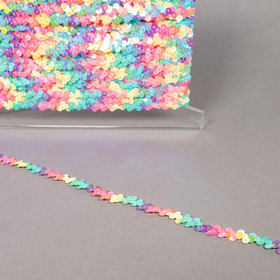 10MM BRIGHT MULTI COL STRETCH SEQUIN 20M 991