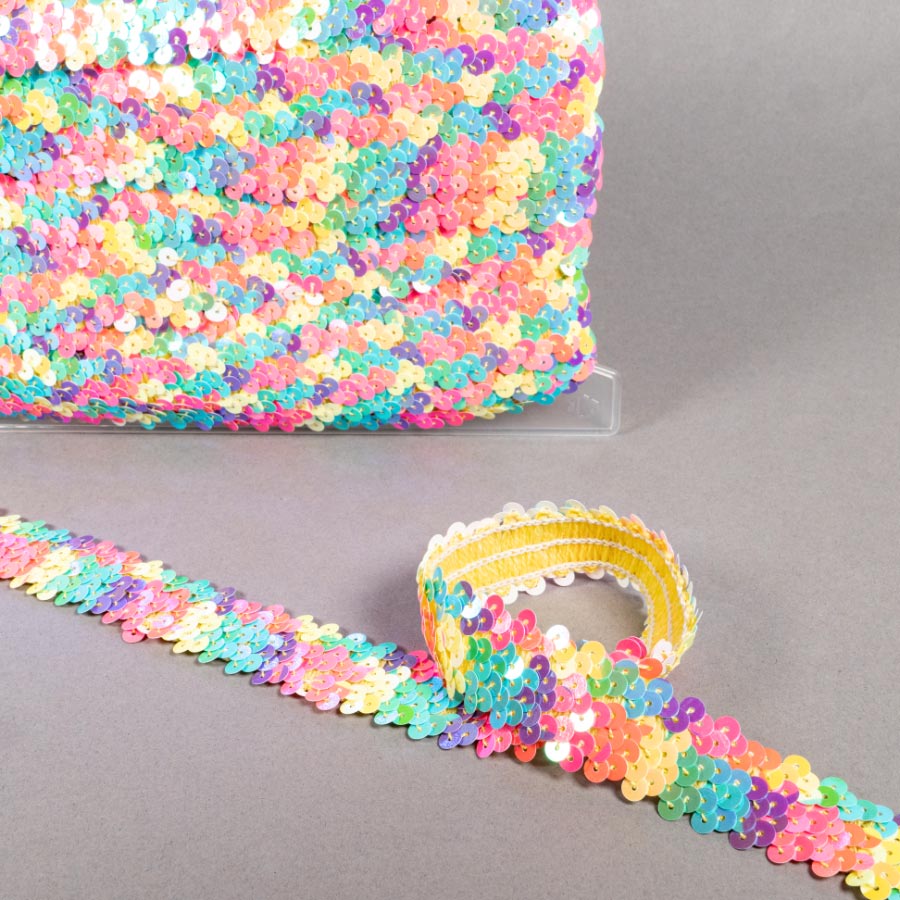 30MM BRIGHT MULTI STRETCH SEQUIN 20M 991