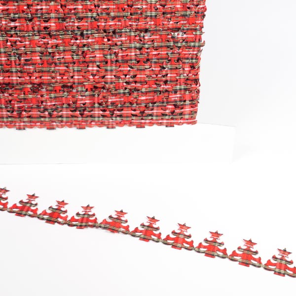 TARTAN CHRISTMAS TREE TRIM 20M