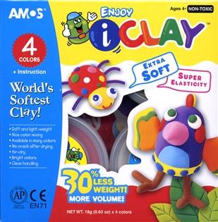 ICLAY 4 TUBS ASSORTED COLOURS