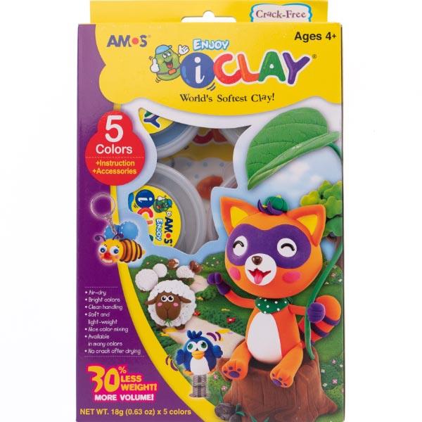 ICLAY 5 TUBS ASSTD COLOURS + ACCESSORIES