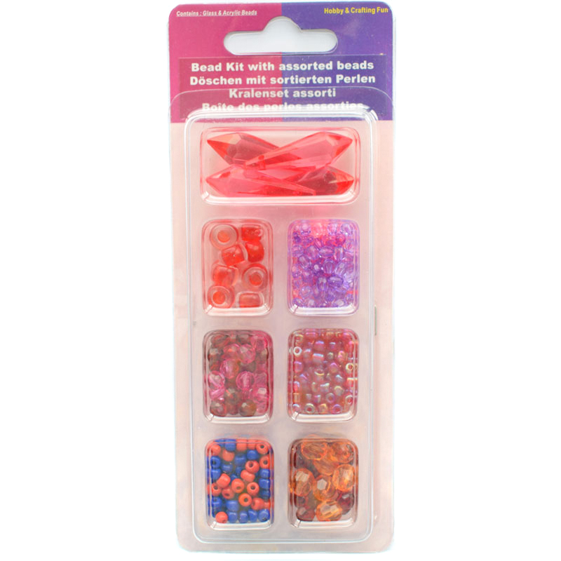 7 COMPARTMENT ASSTD BEADS VIBRANT 1001