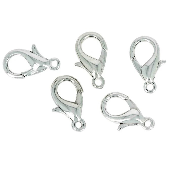 Lobster Clasps 12mm x 5pcs per bag - Plat 1231