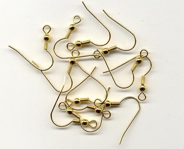 Ear wire fish Hook 5 pcs per Bag - Gold Co 1422