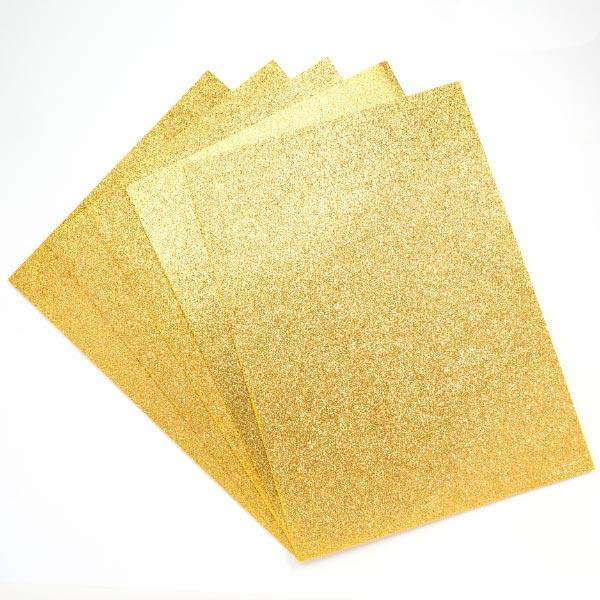 A4 GLITTER FOAM SHEETS (5 SHEETS) - GOLD 1532