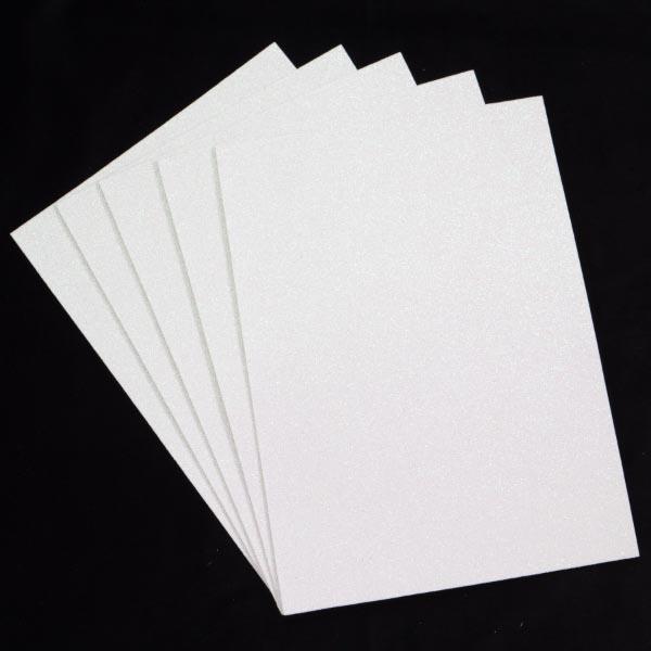 A4 GLITTER FOAM SHEETS (5 SHEETS) - WHITE 1533